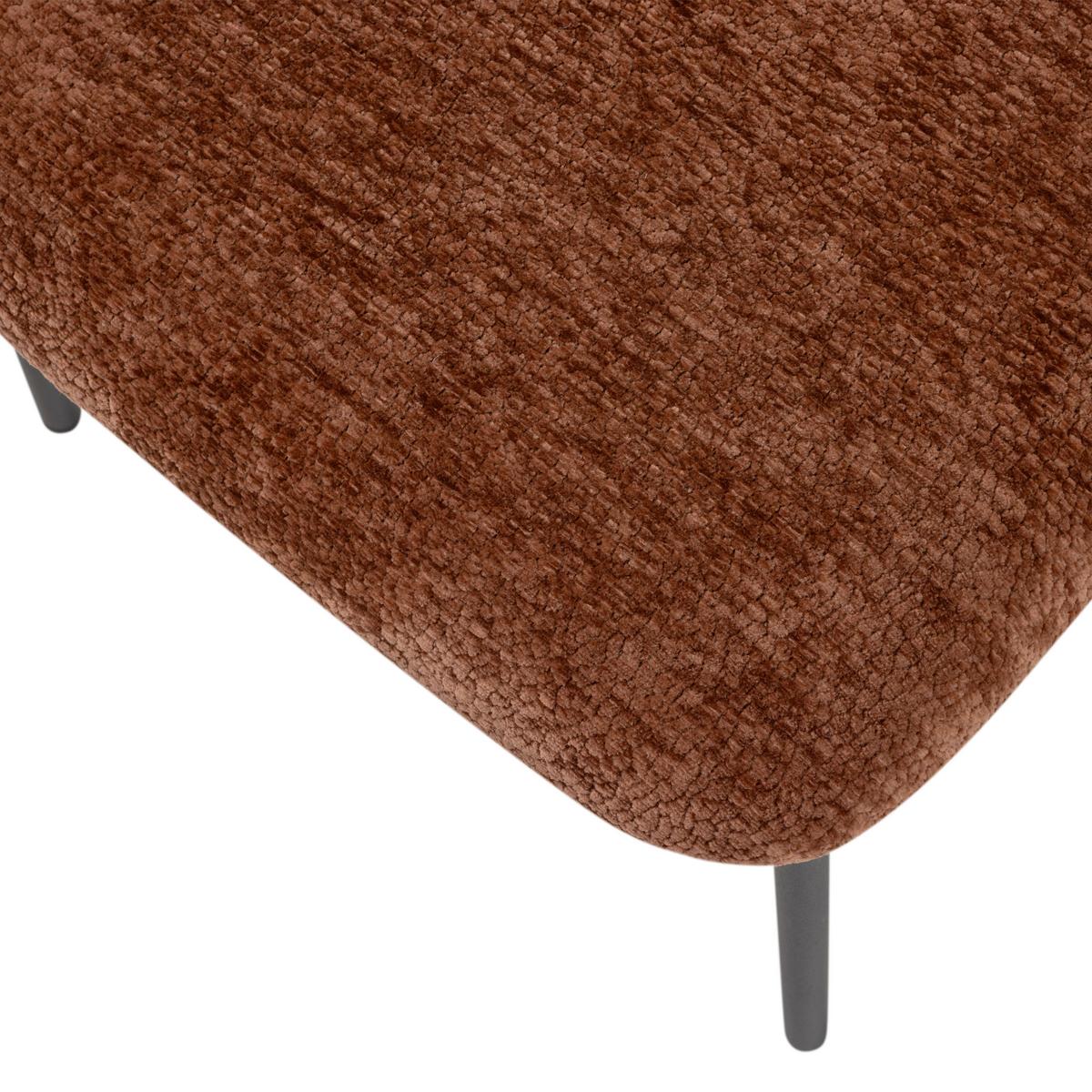 Stuhl-Set Klejd Braun B: 47cm - Schwarz/Braun, MODERN, Textil/Metall (47/79/53cm) - Livetastic