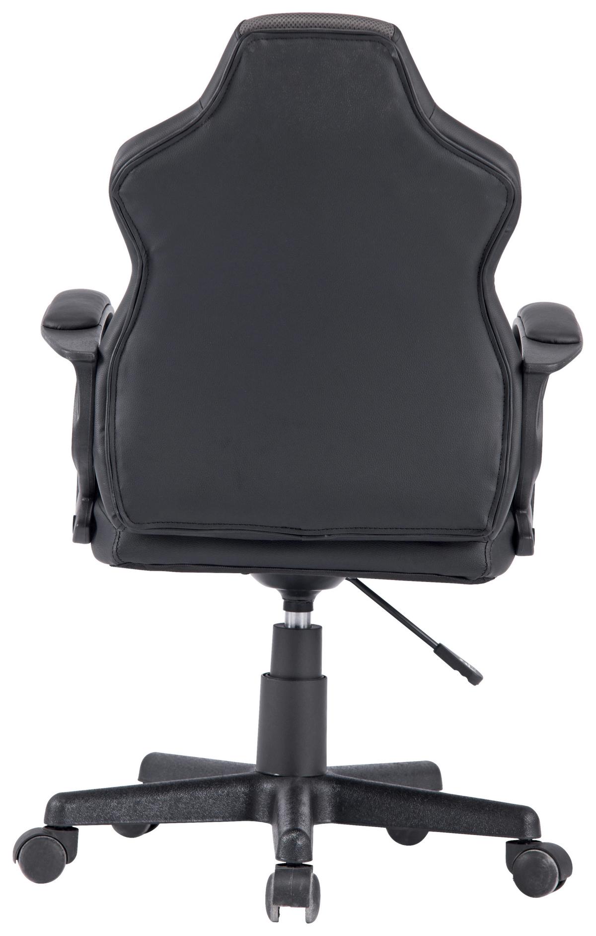 Gaming Stuhl Racer Junior Mit Armstützen, Schwarz - Schwarz/Grau, MODERN, Kunststoff/Textil (57/90-100/54cm)