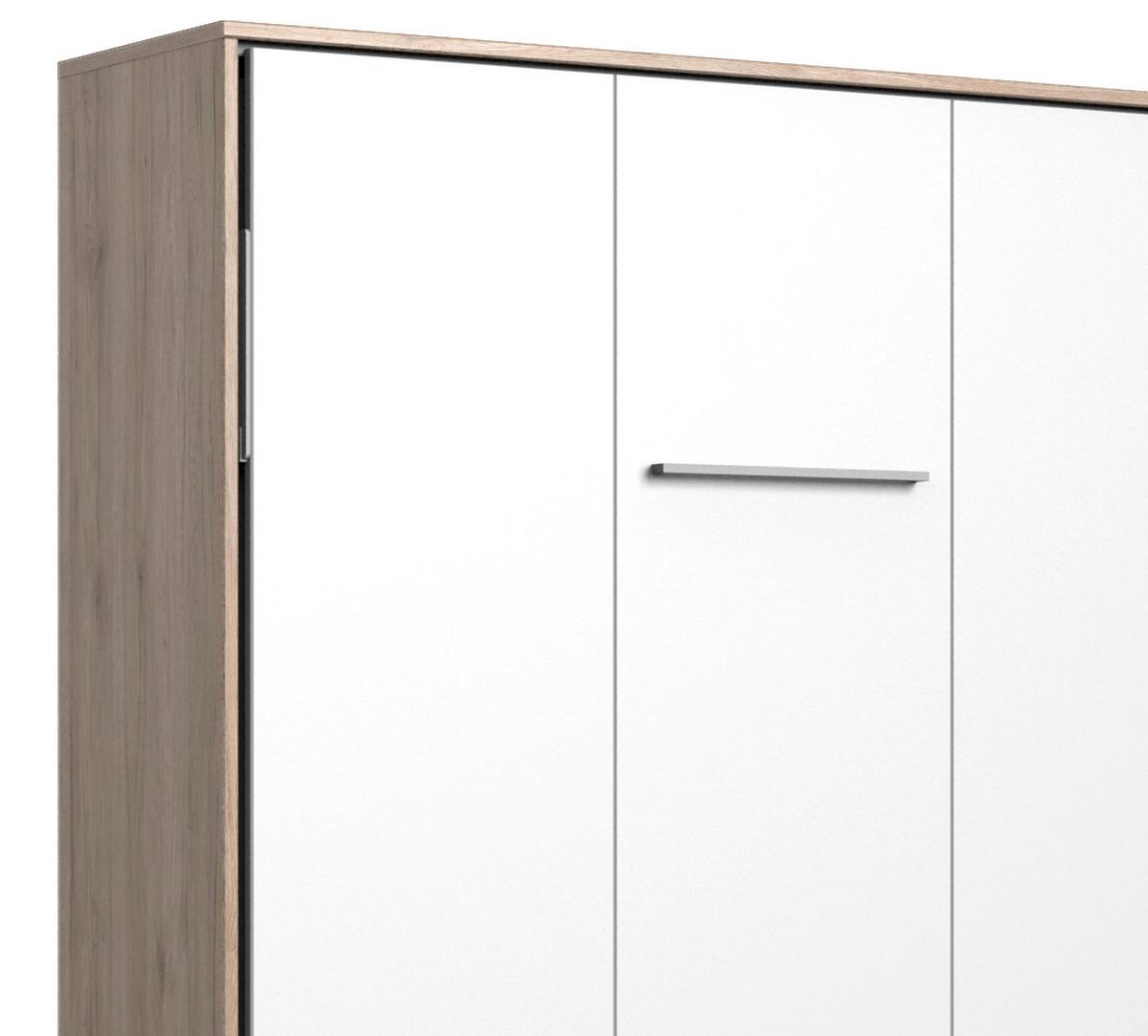 Schrankbett Juist - Eichefarben/Weiß, KONVENTIONELL, Holz/Holzwerkstoff (120/200cm) - MID.YOU