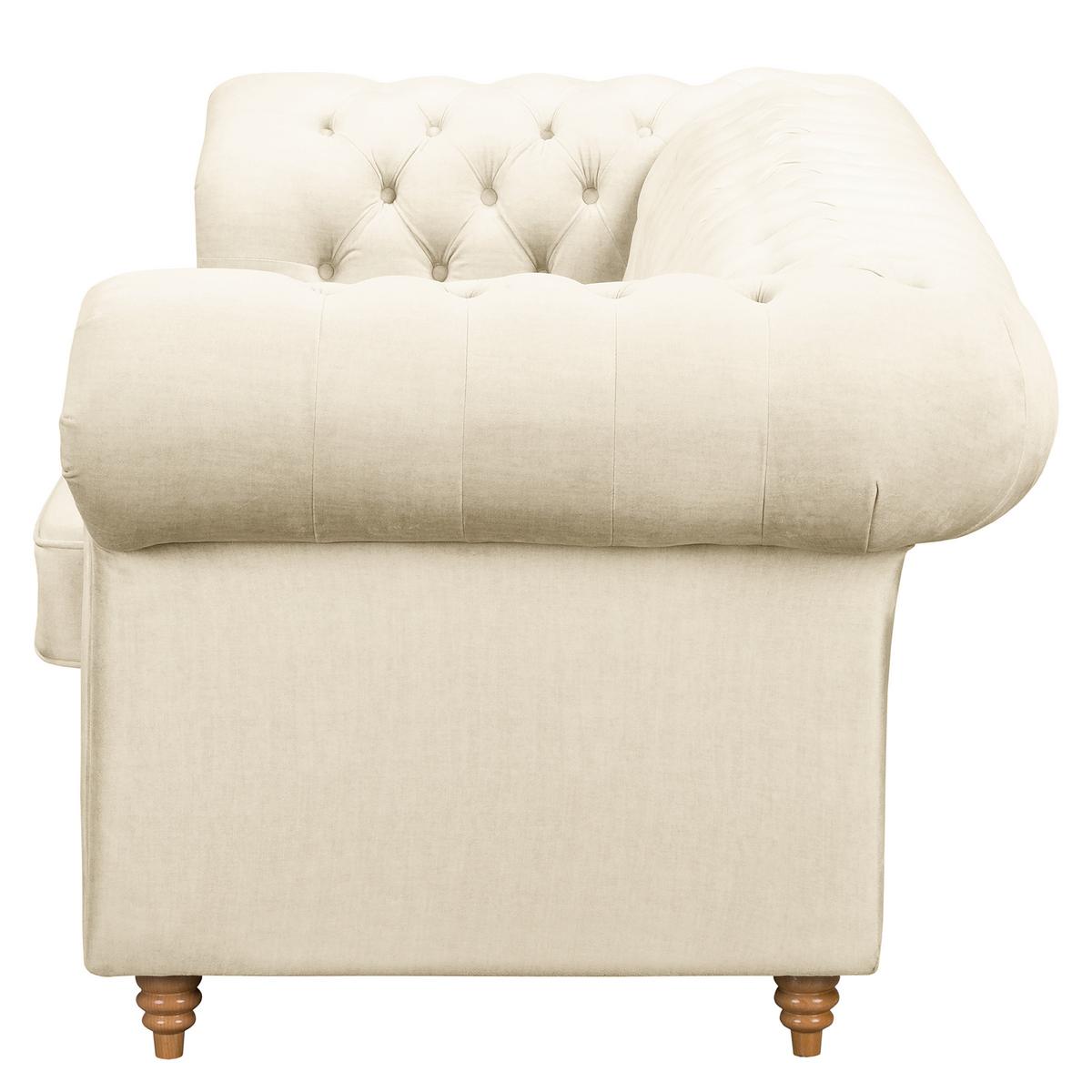 Schlafsofa Laura Creme, B: 218cm - Creme/Braun, Design, Textil (218/74/91cm) - P & B