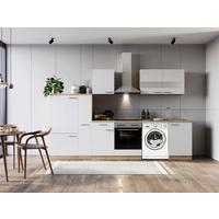 Küchenblock Merle Weiß B: 310 cm - Eichefarben/Weiß, Basics, Glas/Holzwerkstoff (310cm) - Respekta
