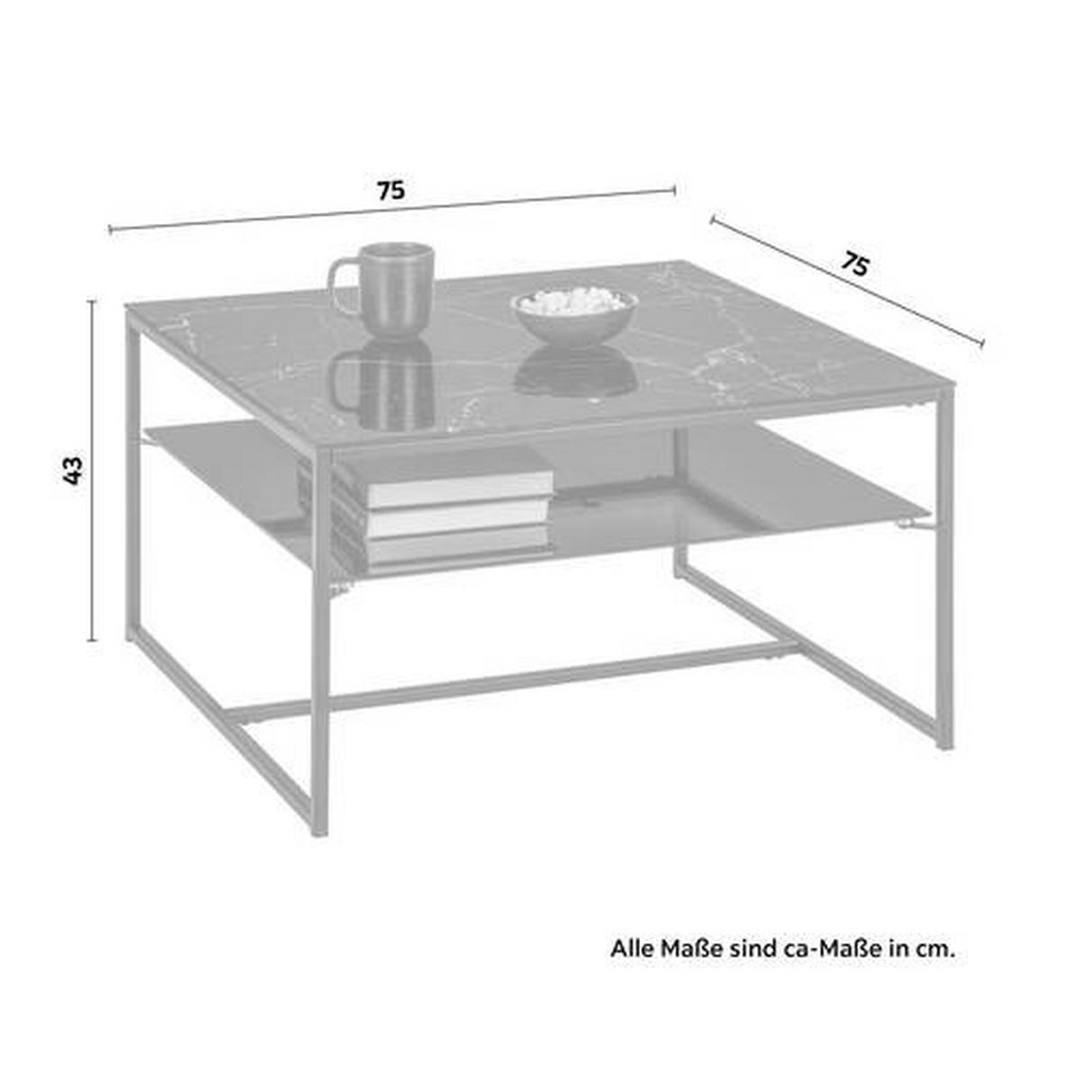 KONFERENČNÍ STOLEK AIDEN - černá, Moderní, kov/sklo (75/43/75cm) - Mömax