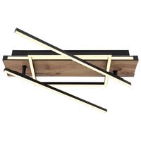 LED-Deckenleuchte 67299d3 - Dunkelbraun/Opal, Design, Holzwerkstoff/Kunststoff (120/88/12cm) - Globo