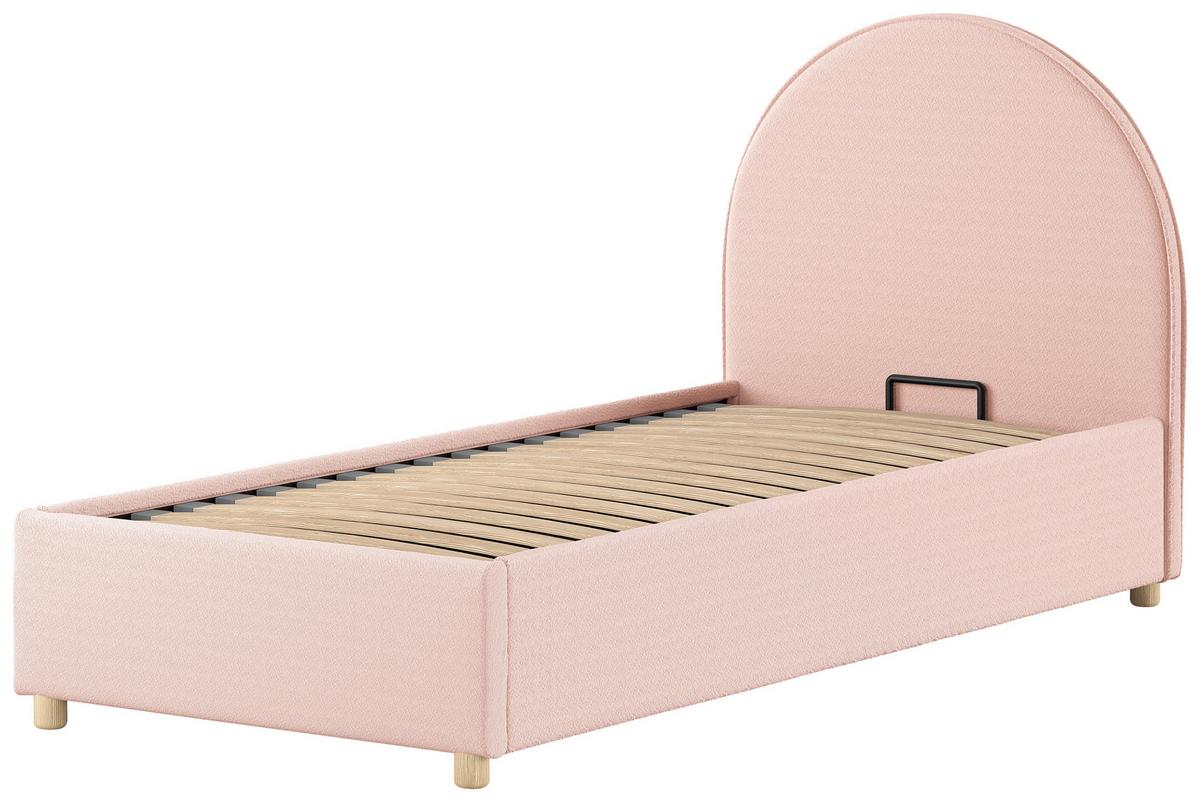 KINDER-/JUNIORBETT Moon Rosa 90x200cm - Rosa/Naturfarben, ROMANTIK / LANDHAUS, Holz/Textil (90/200cm) - Vipack