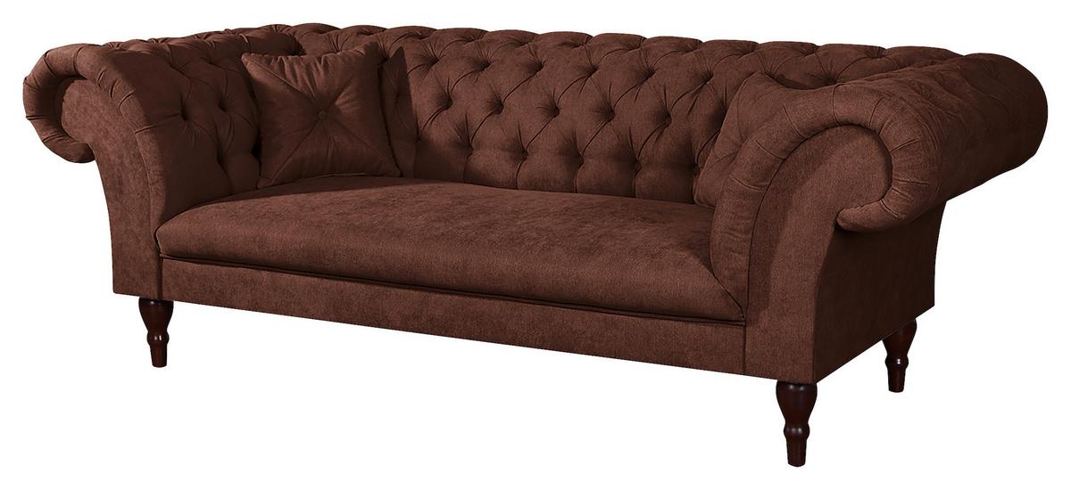 3-Sitzer-Sofa Preston Braun B: 232 cm - Braun/Cappuccino, Design, Textil (232/79/97cm) - Livetastic