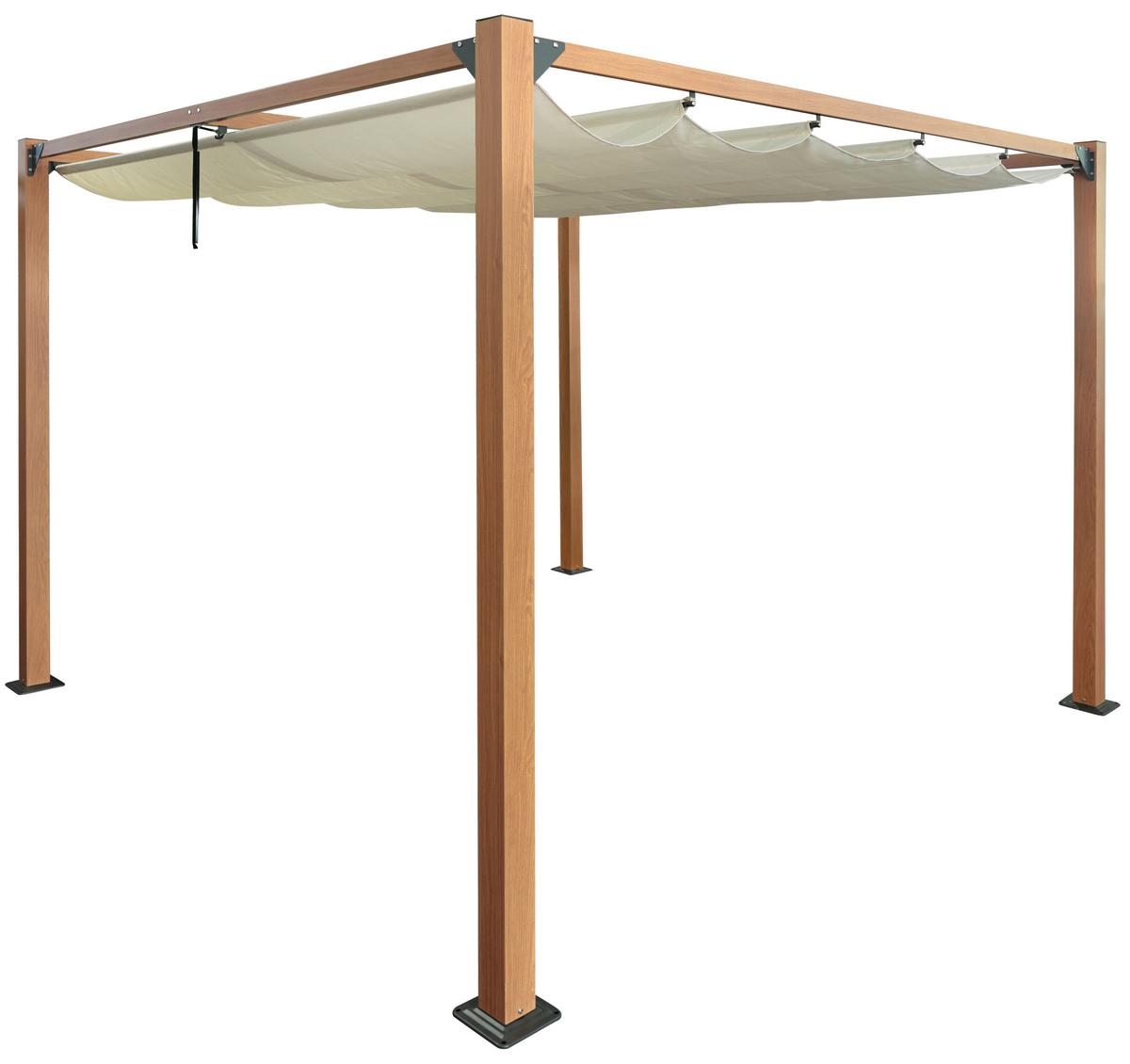 PAVILÓN JOSI - čierna/prírodná farba, Modern, kov/textil (300/230/300cm)