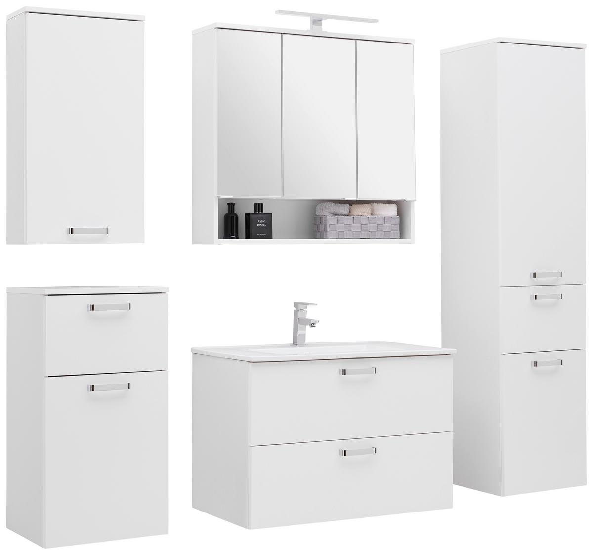 Badezimmer Fresh Weiß B: 160 cm - Weiß, KONVENTIONELL, Holzwerkstoff (160/168,5/46,5cm) - Ondega