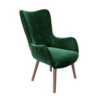 Ohrensessel Mit Armlehnen Bridget Samt Grün - Braun/Grün, KONVENTIONELL, Textil (68/99/77cm) - Playboy