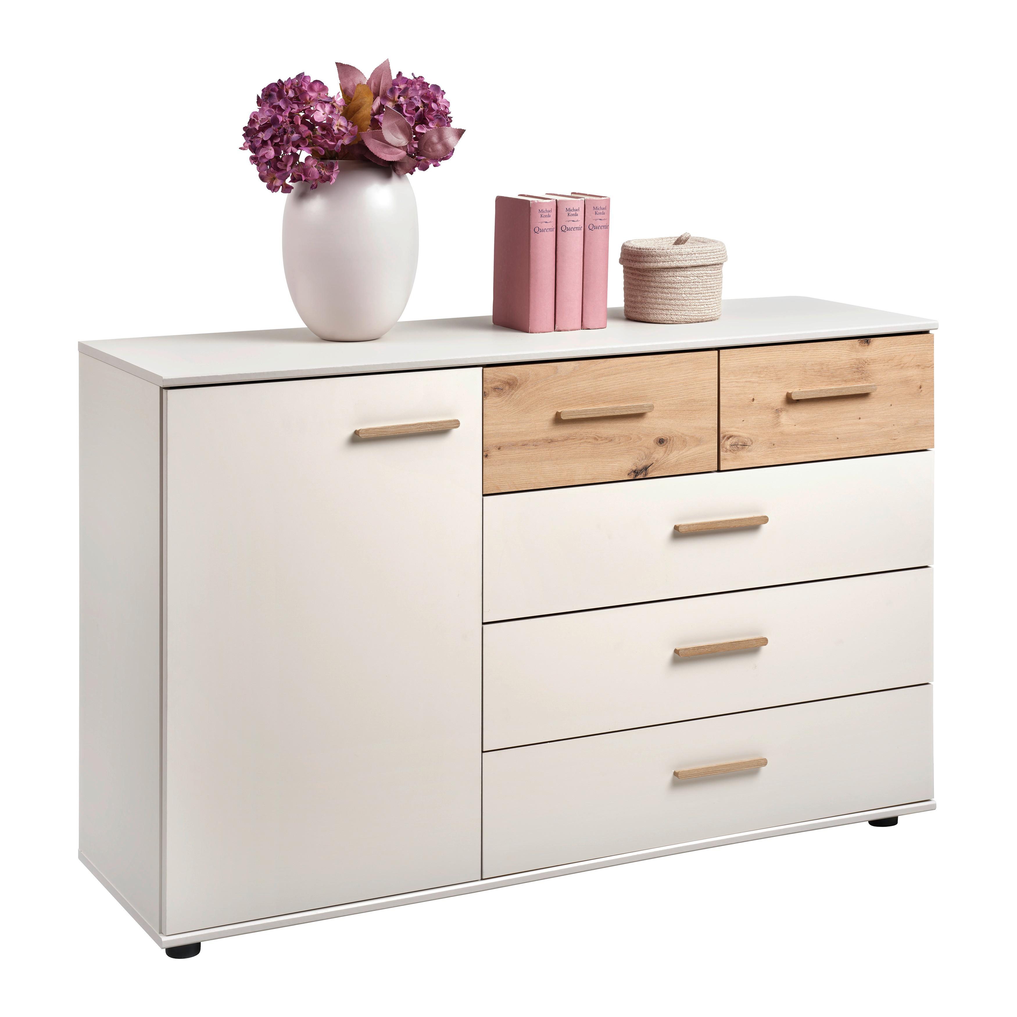 Komoda LUMIO - čierna/kašmírová, Konventionell, kompozitné drevo/plast (130/83/41cm) - Mömax