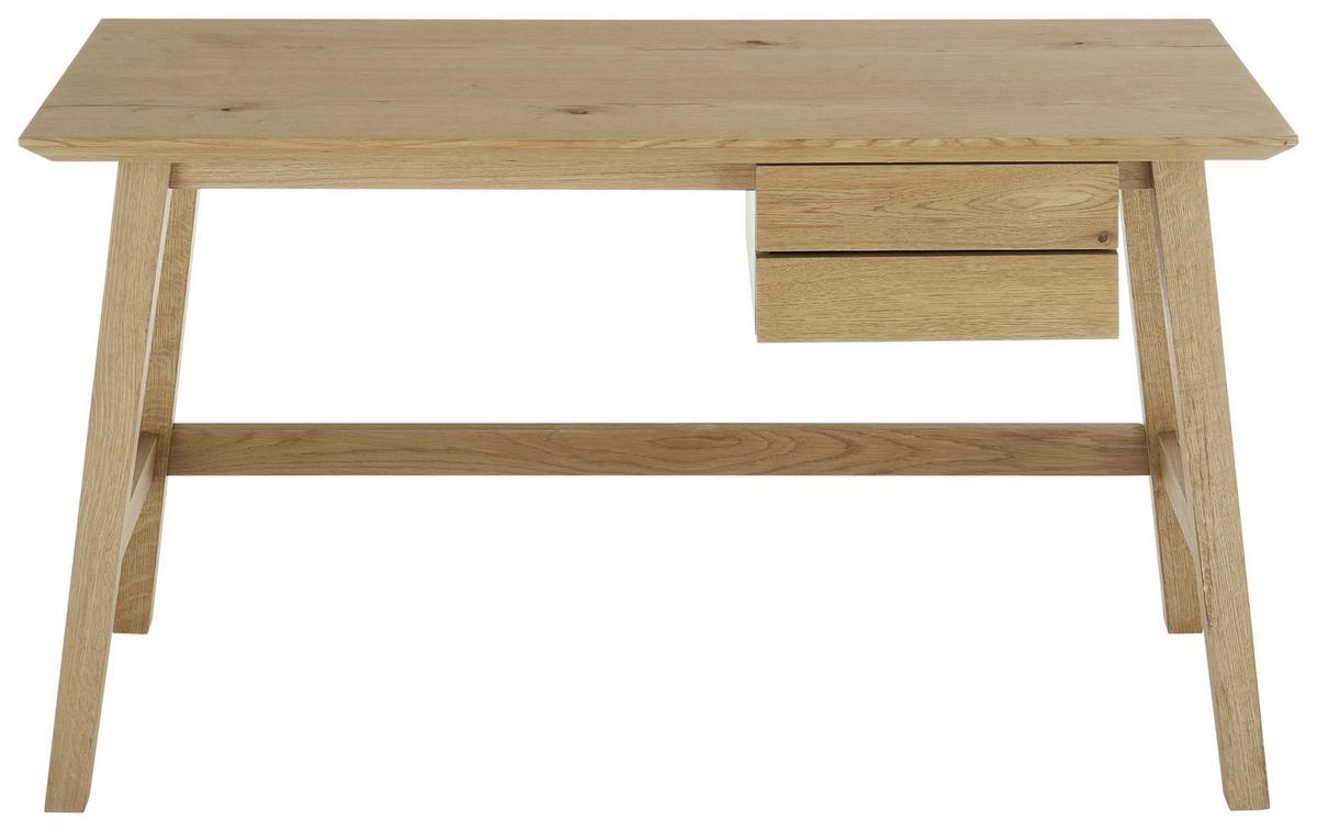 Schreibtisch B 140cm H 75cm Taluca, Eichefarben - Eichefarben/Schwarz, MODERN, Holz/Holzwerkstoff (140/75/60cm)