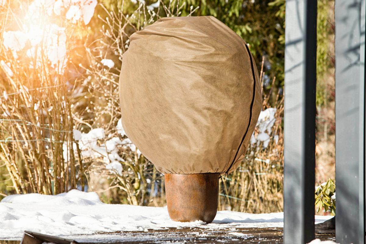 Wintervlieshaube, 110x110cm, witterungsbeständig - Beige, Basics, Kunststoff (110/110cm) - Windhager