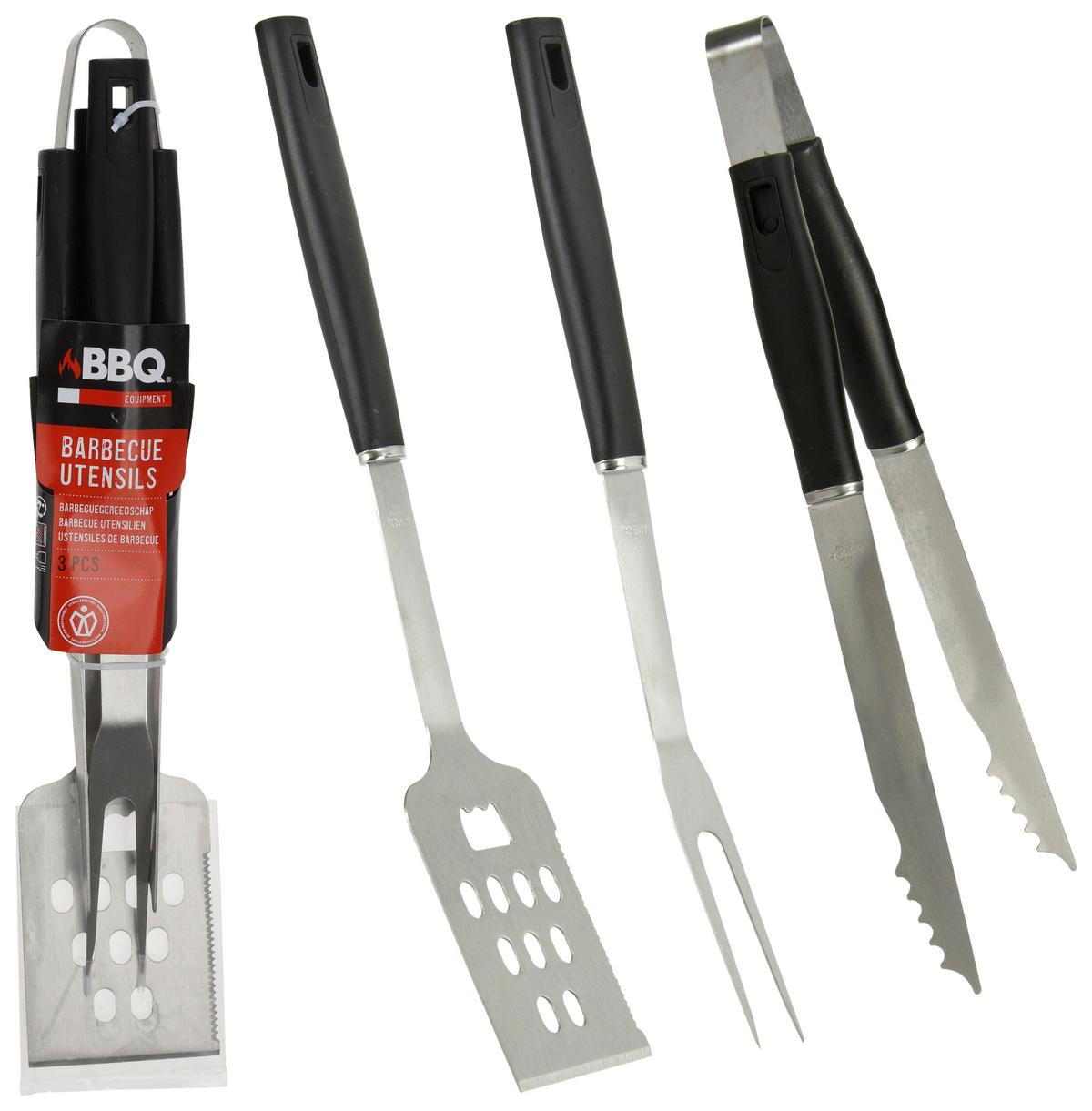 Grillbesteck C83500630 - Silberfarben/Schwarz, Basics, Metall (5,0/45,0/9,0cm)