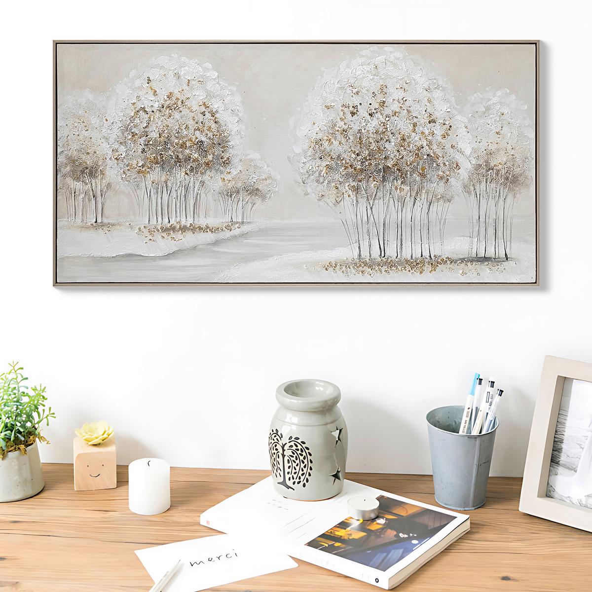 Obraz na plátne 122/62cm - prírodná farba/béžová, Modern, drevo/textil (122/62/4,5cm) - Mömax