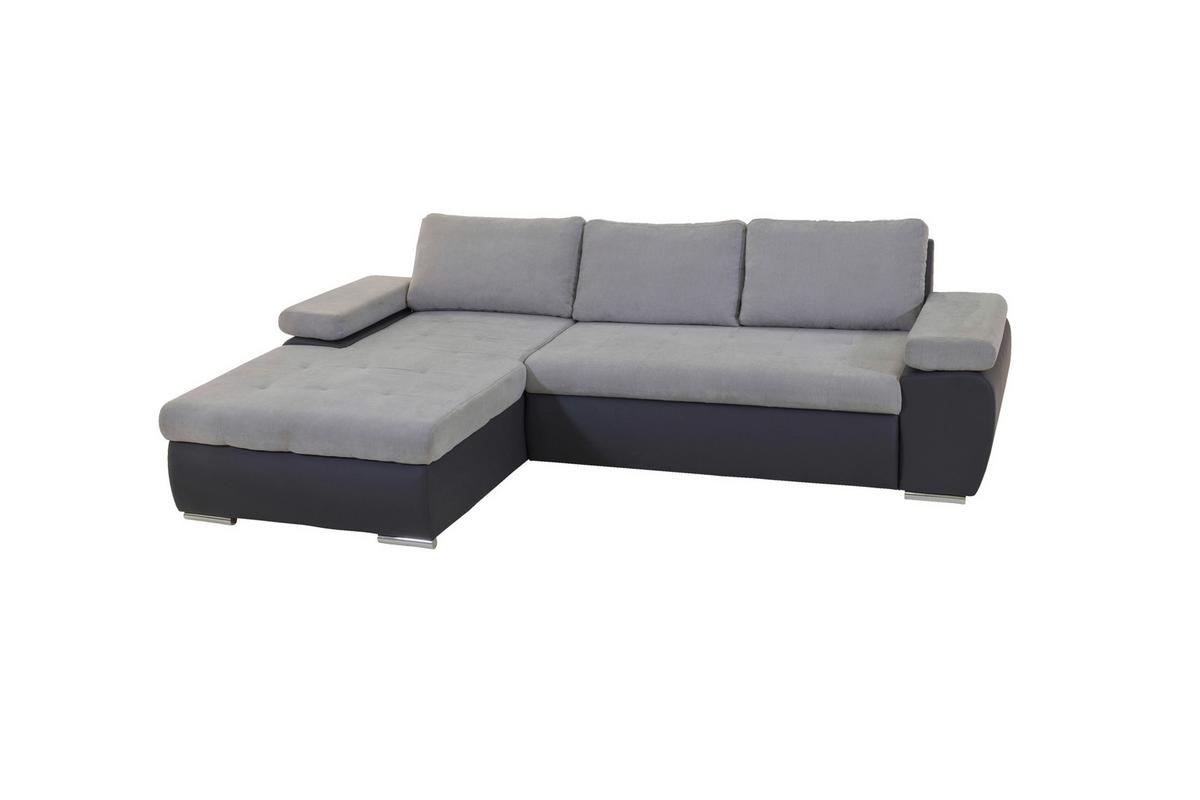 Sarokgarnitúra Joy I - világosszürke/barna, Design, textil (175/85/271cm)