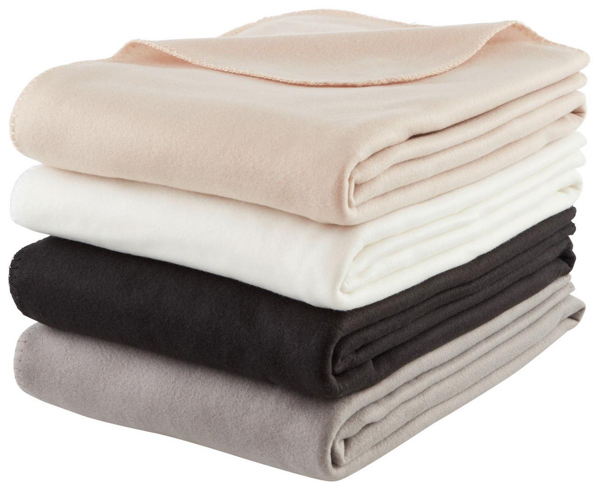 Fleecová deka Felicity, 140/200cm, biela - biela, Konventionell, textil (140/200cm) - Modern Living