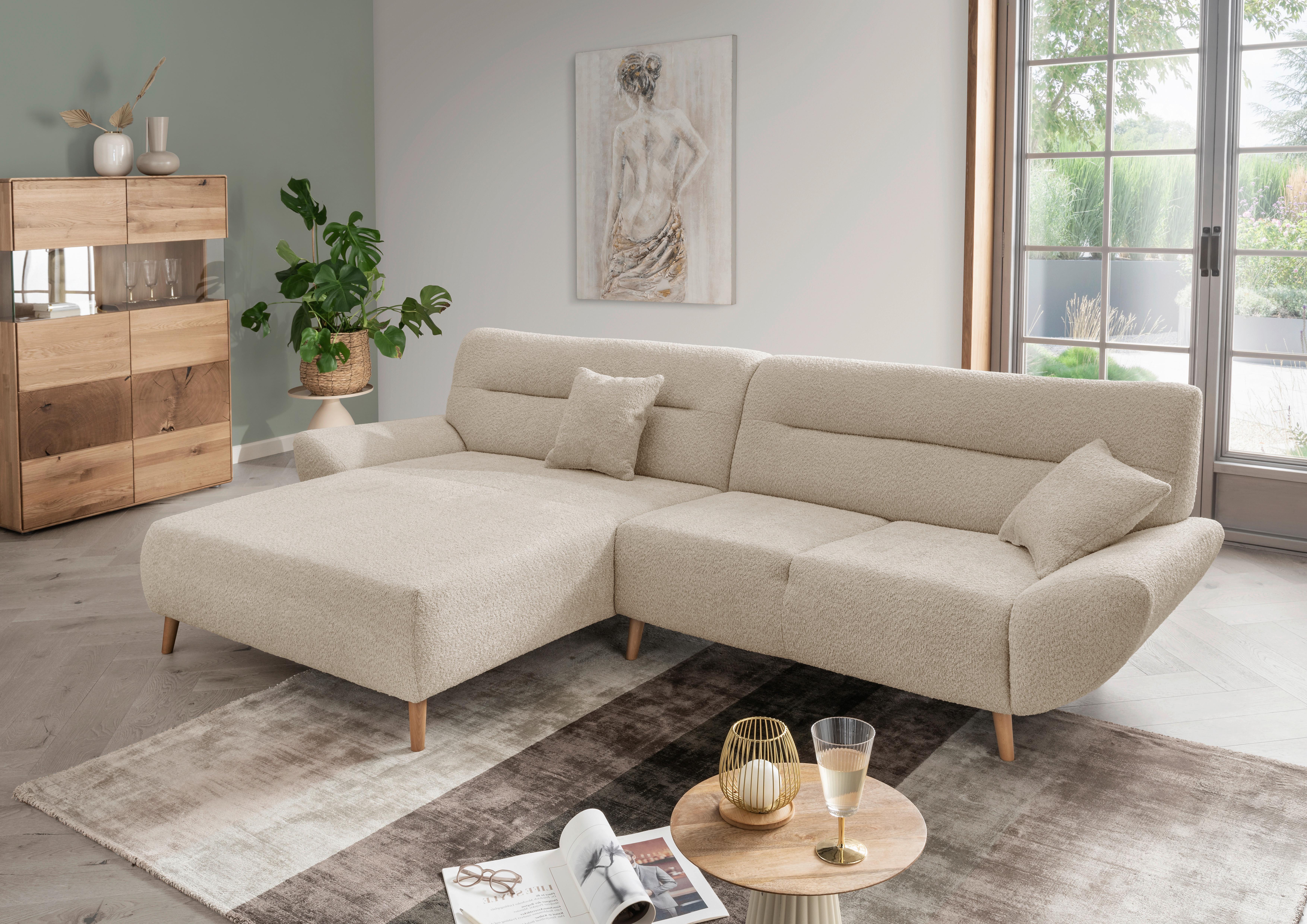 Ecksofa Drago, Beige S: 166x290 cm - Wildeiche/Beige, KONVENTIONELL, Textil (166/290cm) - MID.YOU