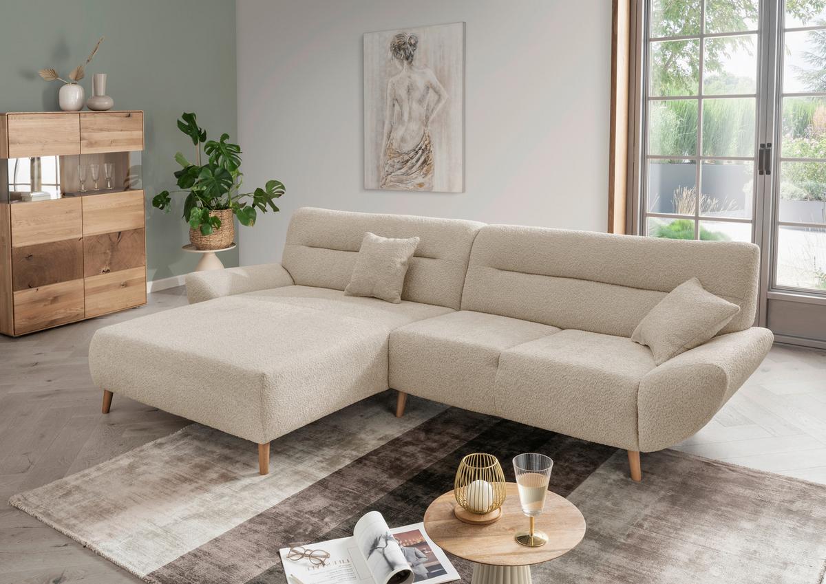 Ecksofa Drago, Beige S: 166x290 cm - Wildeiche/Beige, KONVENTIONELL, Textil (166/290cm) - MID.YOU