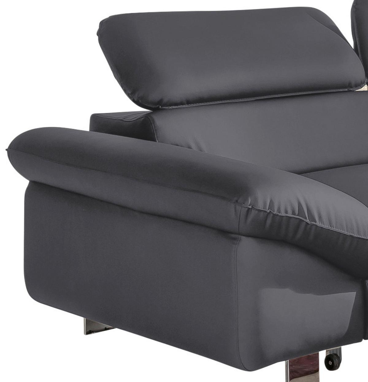 Ecksofa mit Schlaffunktion Driver Fango Lederlook - Chromfarben/Fango, MODERN, Textil (266/214cm) - MID.YOU