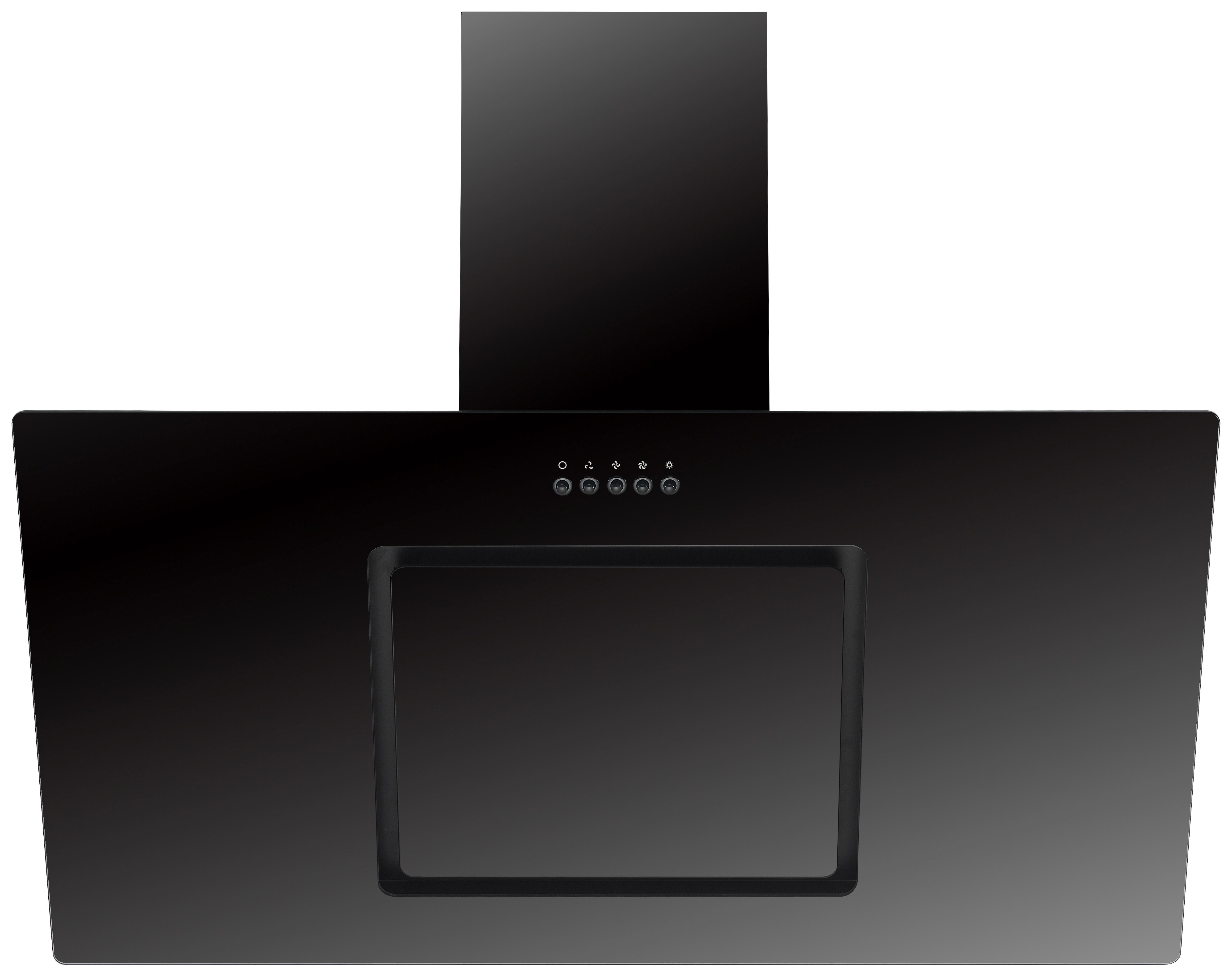 Dunstabzugshaube Svea Schwarz B: 90 cm, Led - Schwarz, Trend, Glas/Metall (90/73,9-111,9/36cm) - Respekta