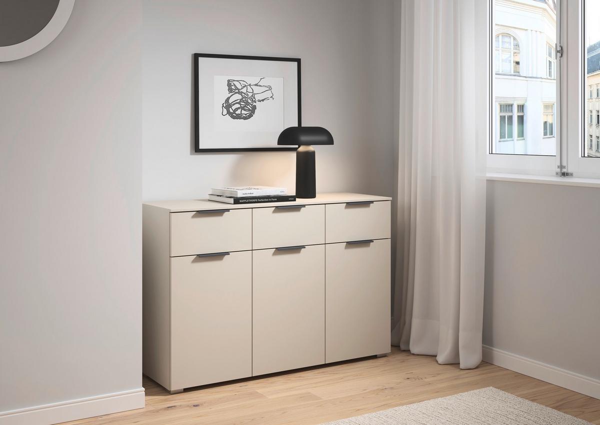 Kommode Alabama Super Champagnerfarben, B: 120cm - Champagner, Trend, Holzwerkstoff (120/81/42cm)