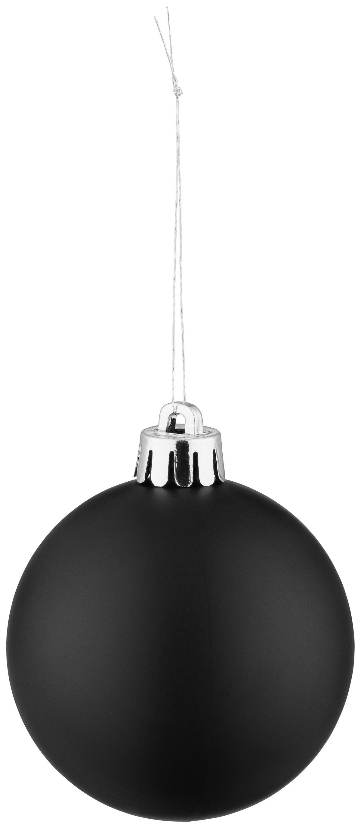 CHRISTBAUMKUGEL-SET Nadja, Schwarz, 30-teilig - Schwarz, KONVENTIONELL, Kunststoff (6cm) - Luca Bessoni