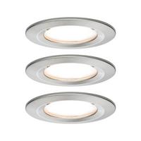 LED-Deckenleuchte 3er-Set Ø 7,8 cm, rund - Alufarben, Basics, Metall (7,8/7,8/3,0cm) - Paulmann