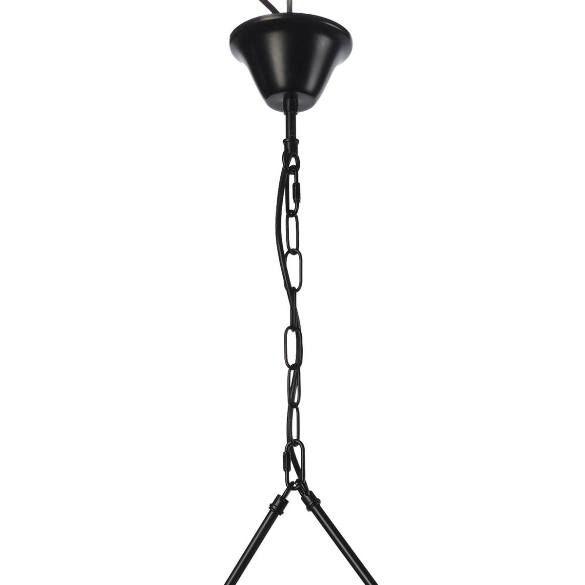 Hängeleuchte 5046/S4 - Schwarz/Braun, Natur, Holz/Metall (80/8/100cm)