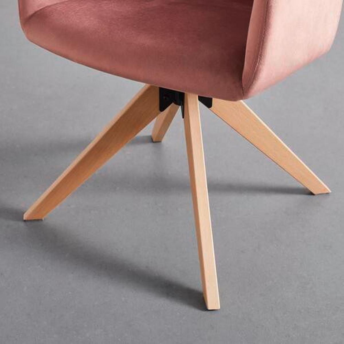 Jídelní židle SARA starorůžová - starorůžová/barvy buku, Moderní, dřevo/textil (57/84,5/57,5cm) - Modern Living