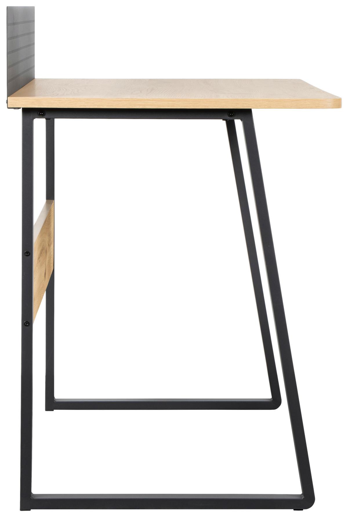 Písací stôl MICK - čierna/dub artisan, Modern, kov/kompozitné drevo (110/75-91/60cm) - Bessagi Home