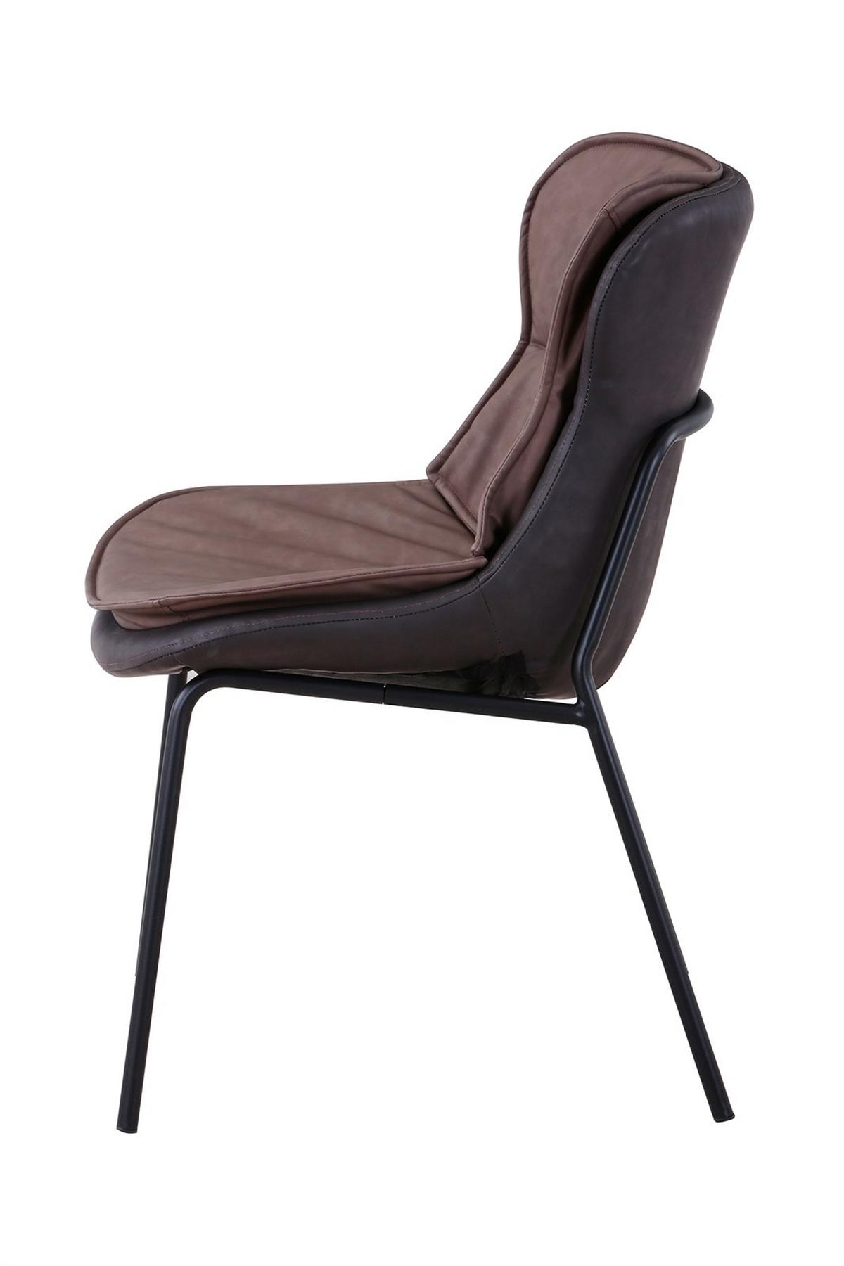 Stuhl Brady 200 Braun - Hellbraun/Dunkelbraun, Design, Textil/Metall (54/84/64cm) - Kayoom