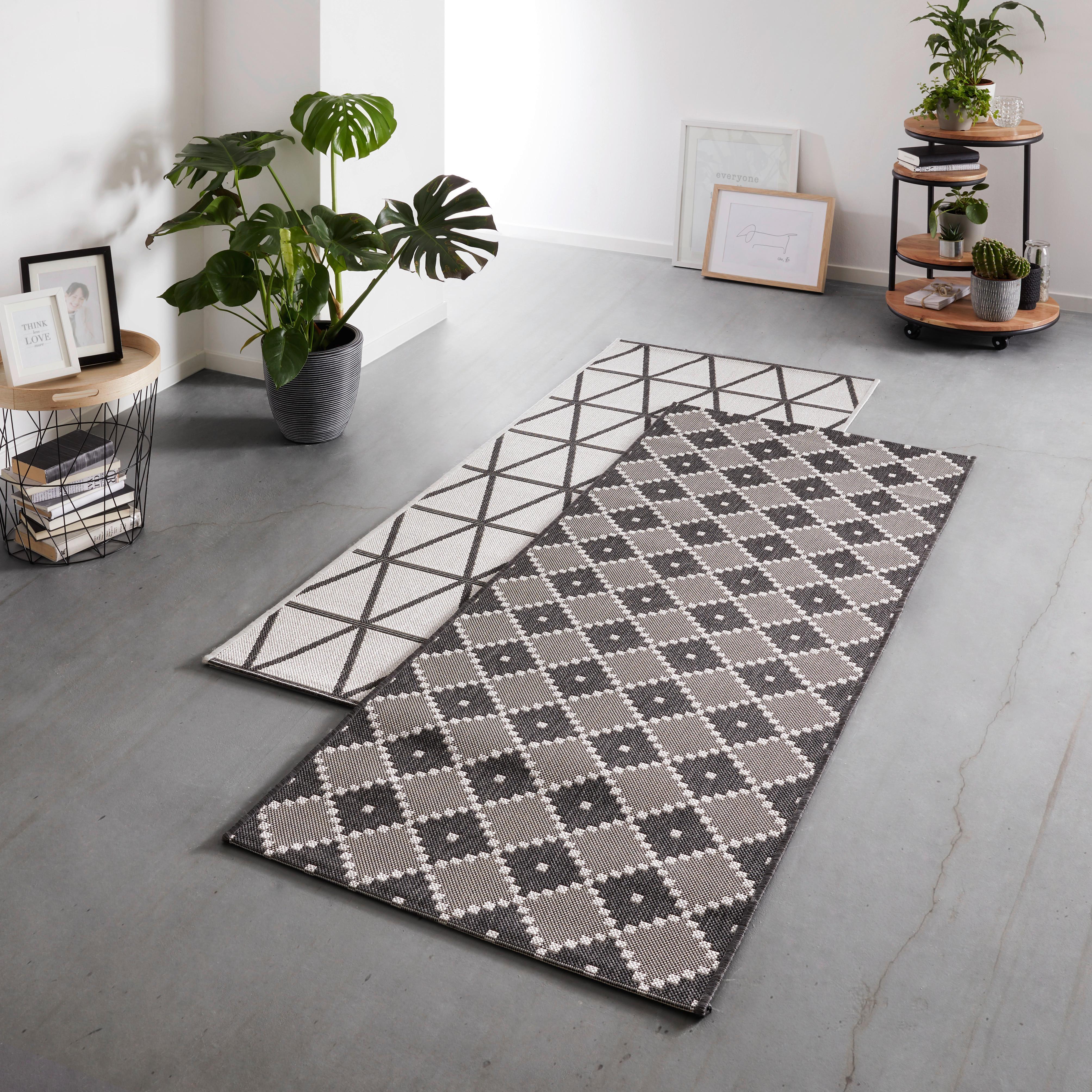 KOBEREC TKANÝ NA PLOCHO Phoenix 2, 80/200cm - barvy stříbra/antracitová, Moderní, textil (80/200cm) - Modern Living