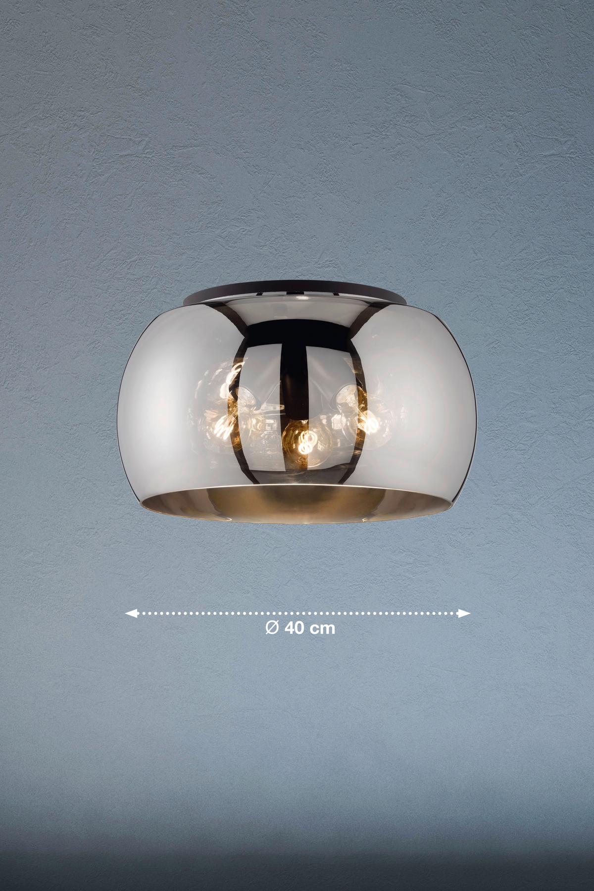 Deckenleuchte 21304 Dima - Schwarz, Design, Glas/Metall (40/22cm) - Fischer & Honsel