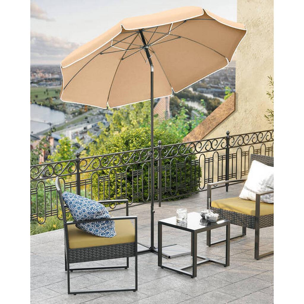 Sonnenschirm Taupe Schwarz BxL: 160x160 cm