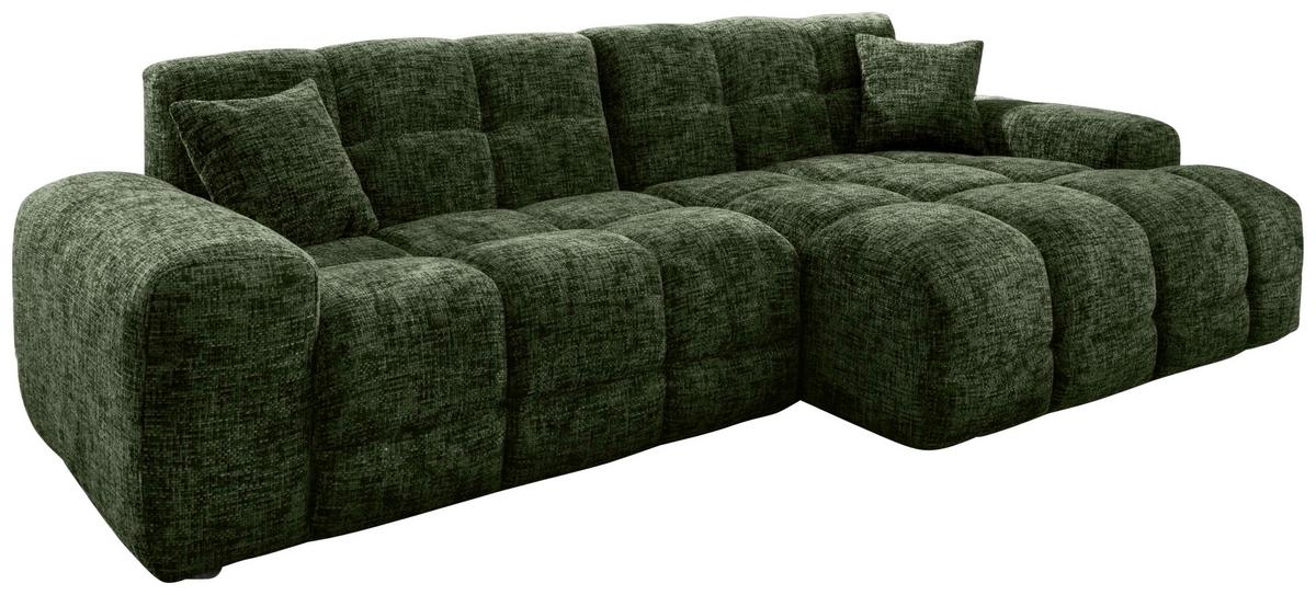 Ecksofa  Bosco Dunkelgrün S: 301x152 cm - Dunkelgrün/Schwarz, MODERN, Textil (301/152cm) - Livetastic