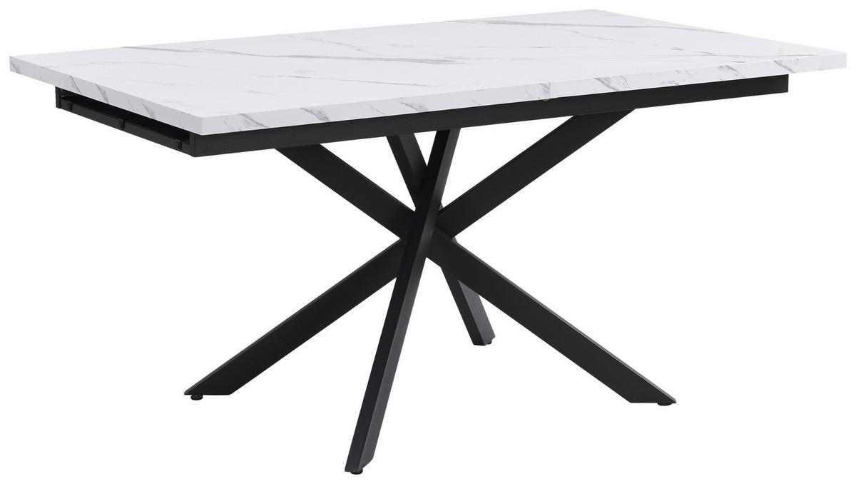 Kihúzható Asztal Erik - fekete/fehér, Lifestyle, faalapú anyag/fém (150-200/75/90cm) - Kenwood