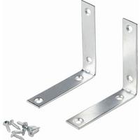 Winkelverbinder-Set 2--Teilig. 10x19x10 mm, Stahl verzinkt - Silberfarben, KONVENTIONELL, Metall (10/19/10cm)