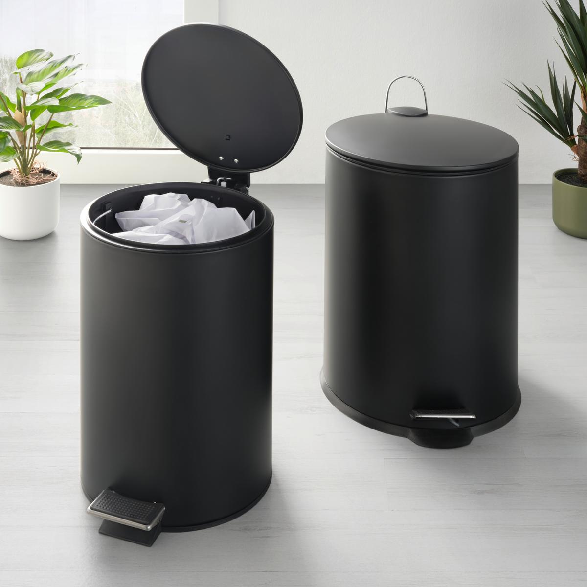 Koš s nášlapným pedálem černá 20L - černá, Moderní, kov/plast - Mömax