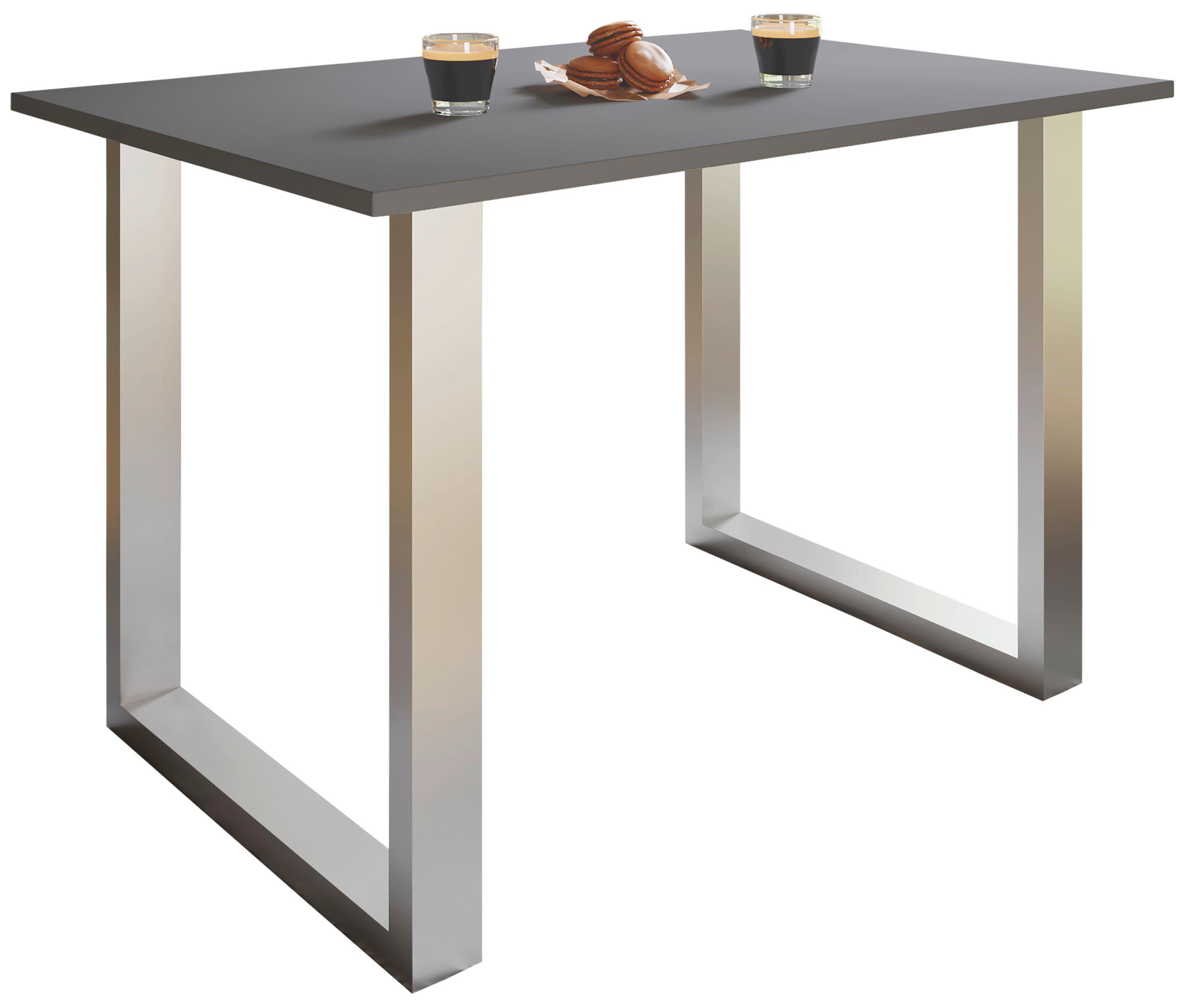 Esstisch Xona Silberfarben L: 80 cm - Anthrazit/Silberfarben, Basics, Holzwerkstoff/Metall (80/50/76cm) - MID.YOU