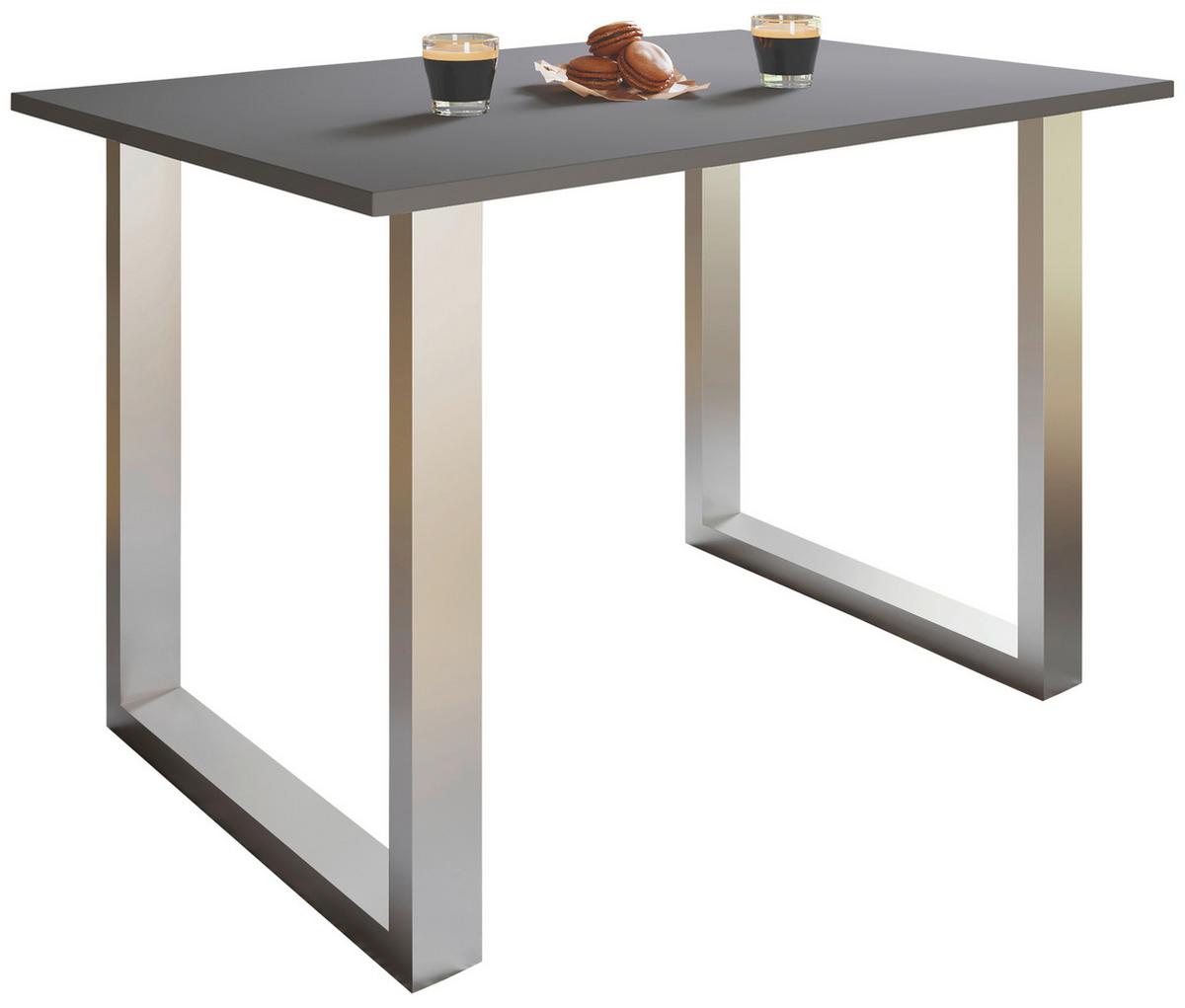 Esstisch Xona Silberfarben L: 80 cm - Anthrazit/Silberfarben, Basics, Holzwerkstoff/Metall (80/50/76cm) - MID.YOU