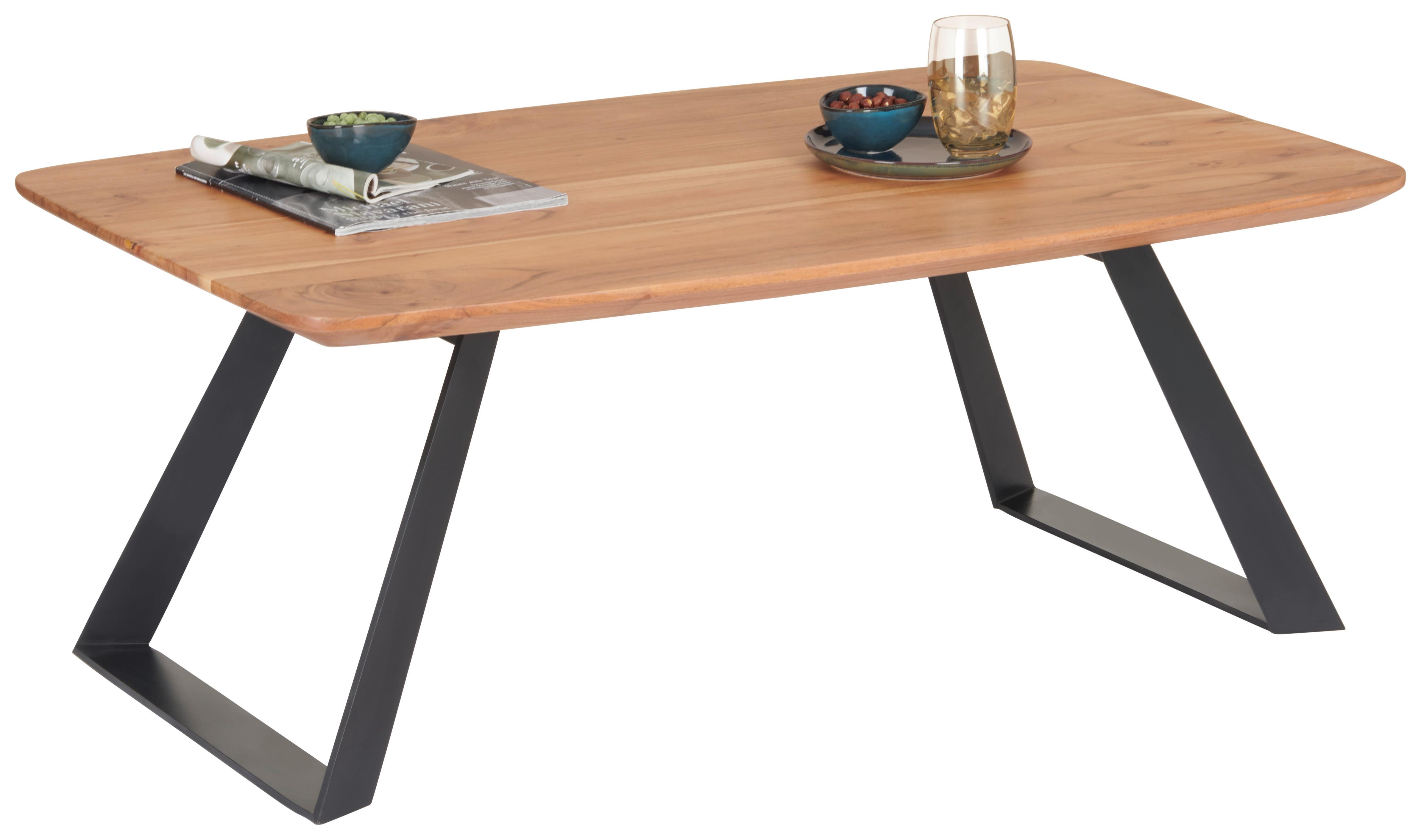 Konferenčný stolík BURGSINN 115x70 cm - čierna/farba akácie, Natur, kov/drevo (115/70/45cm) - Livetastic