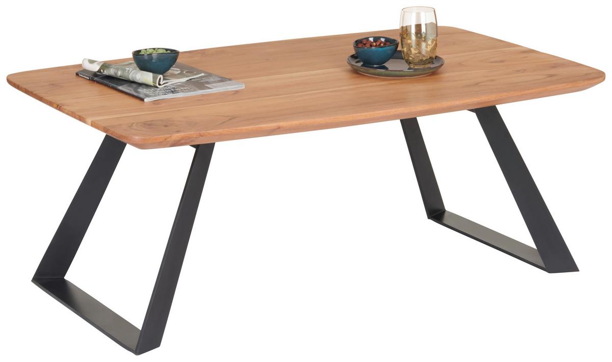 Konferenčný stolík BURGSINN 115x70 cm - čierna/farba akácie, Natur, kov/drevo (115/70/45cm) - Livetastic