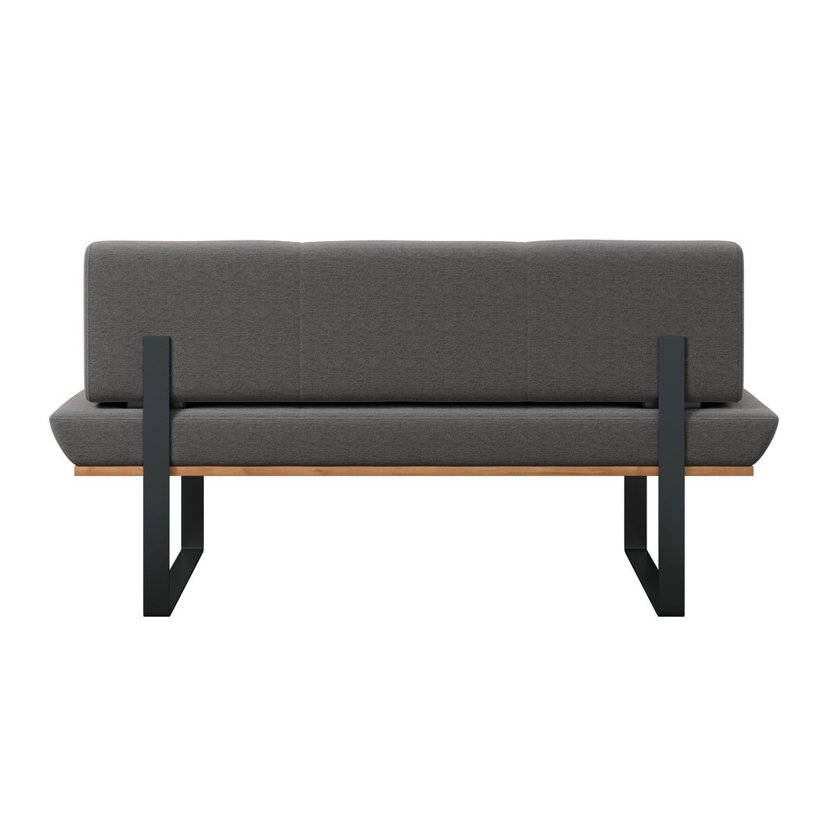 Sitzbank Tristan Webstoff dunkelgrau, B: 170cm - Dunkelgrau/Schwarz, MODERN, Holz/Textil (170/48/90cm) - James Wood