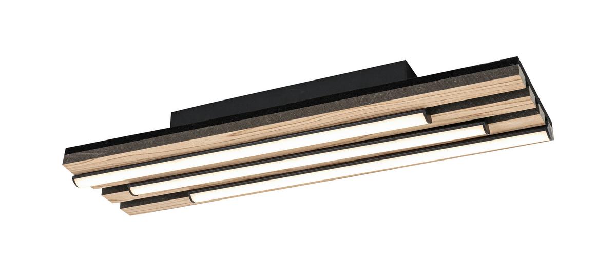 Led Mennyezeti Lámpa Ada - tölgyfa színű/fekete, Modern, műanyag/faalapú anyag (50/14,5/7,5cm) - Luca Bessoni