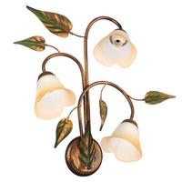 Wandleuchte 4620/Ap3 - Olivgrün/Bronzefarben, Natur, Glas/Metall (40/58/20cm)