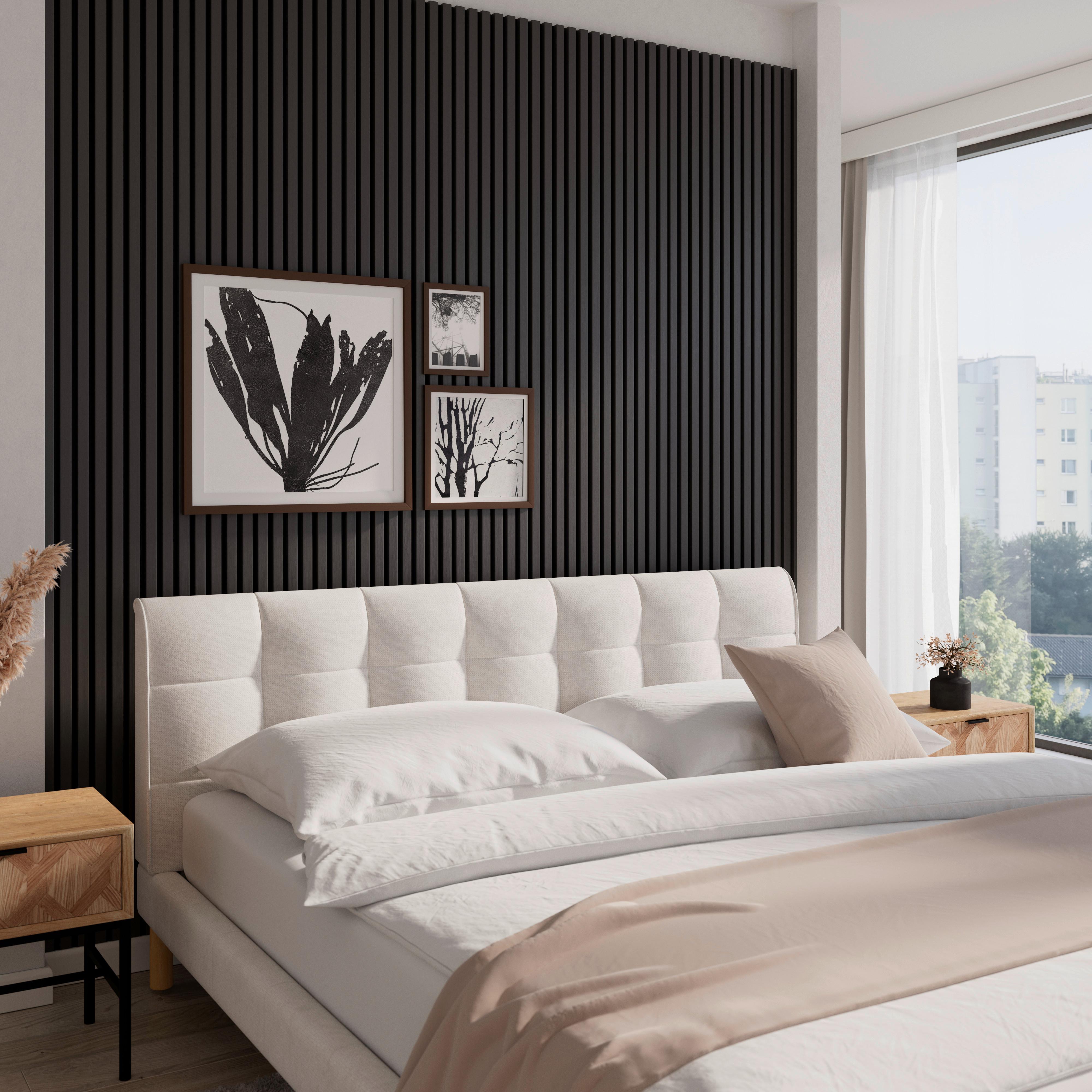 Akustický panel Rico, čierny 60x240 - čierna, Modern, kompozitné drevo/plast (60/2,1/240cm)