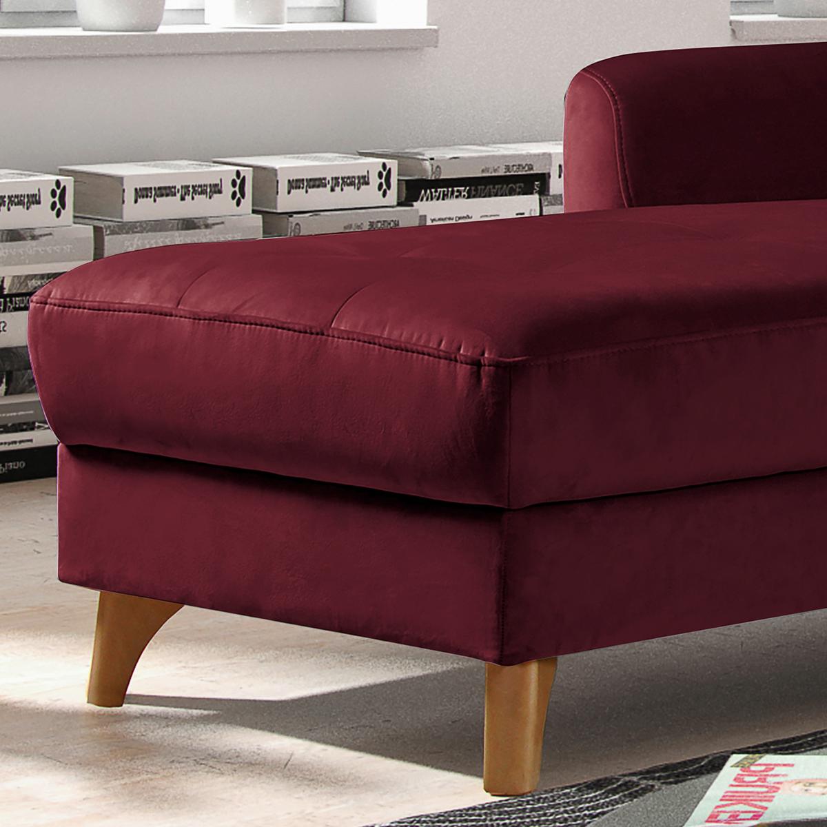 Ecksofa Nordic, Rot S: 168x238 cm - Buchefarben/Rot, Design, Textil (168/238cm) - Livetastic