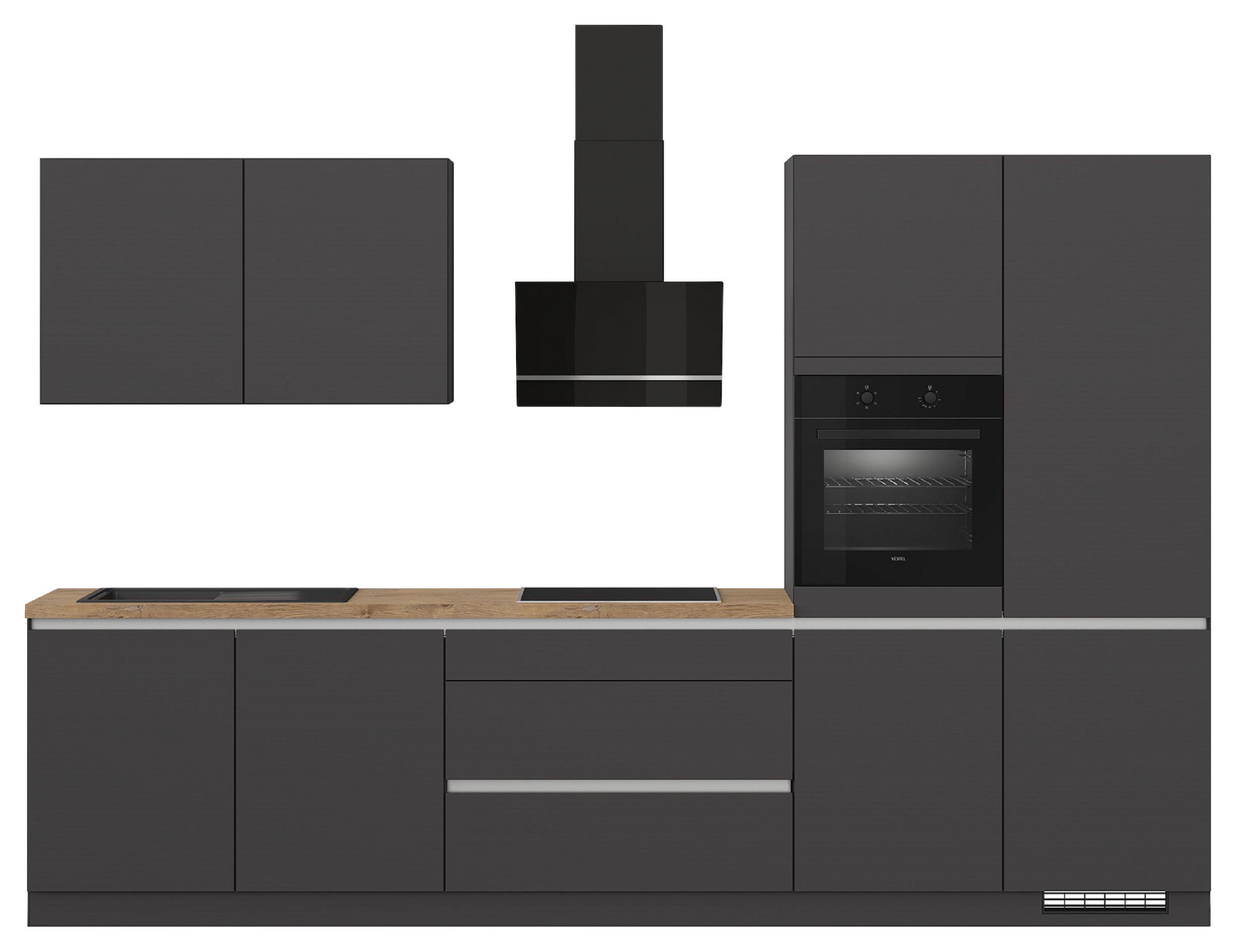 Küchenleerblock Ip3150 - Eichefarben/Graphitfarben, Design, Holzwerkstoff (340cm) - Impuls