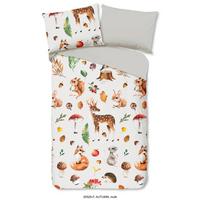 KINDERBETTWÄSCHE AUTUMN - Greige/Hellgrau, Trend, Textil (140/200cm)
