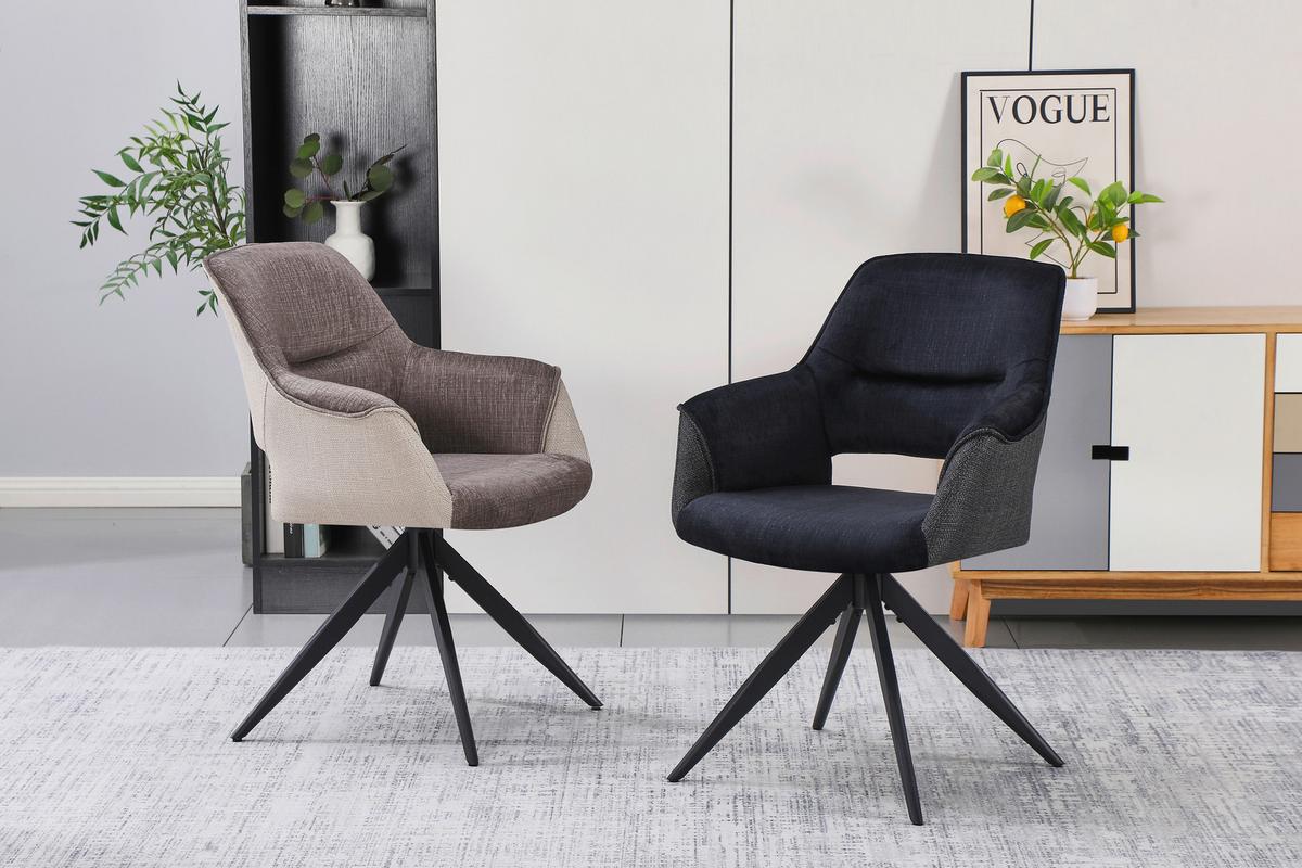 Armlehnstuhl Kiran Samt Beige, B: 62 Cm - Beige/Schwarz, KONVENTIONELL, Textil/Metall (62/86/64cm) - MID.YOU