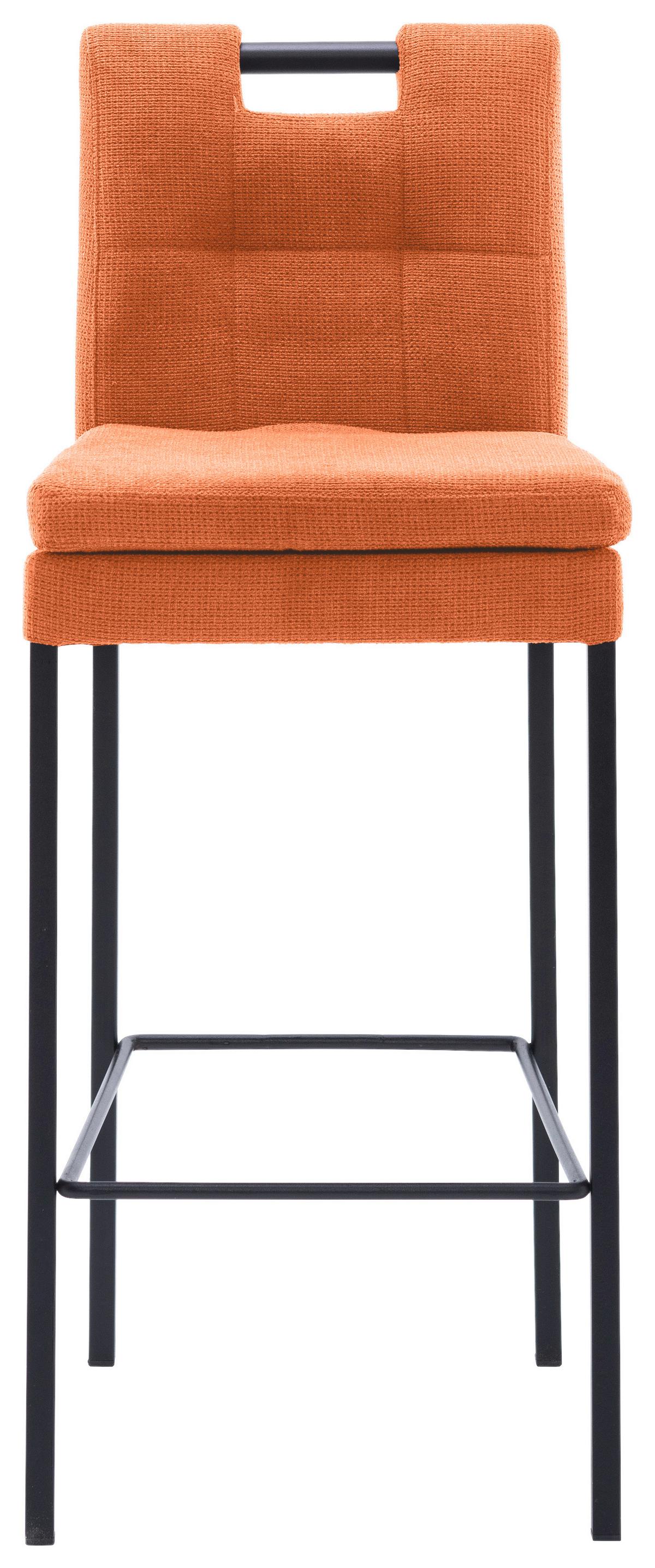 Barhocker Madrid Orange/schwarz B: 42 Cm - Schwarz/Orange, Design, Textil/Metall (42/102/52cm) - Cantus